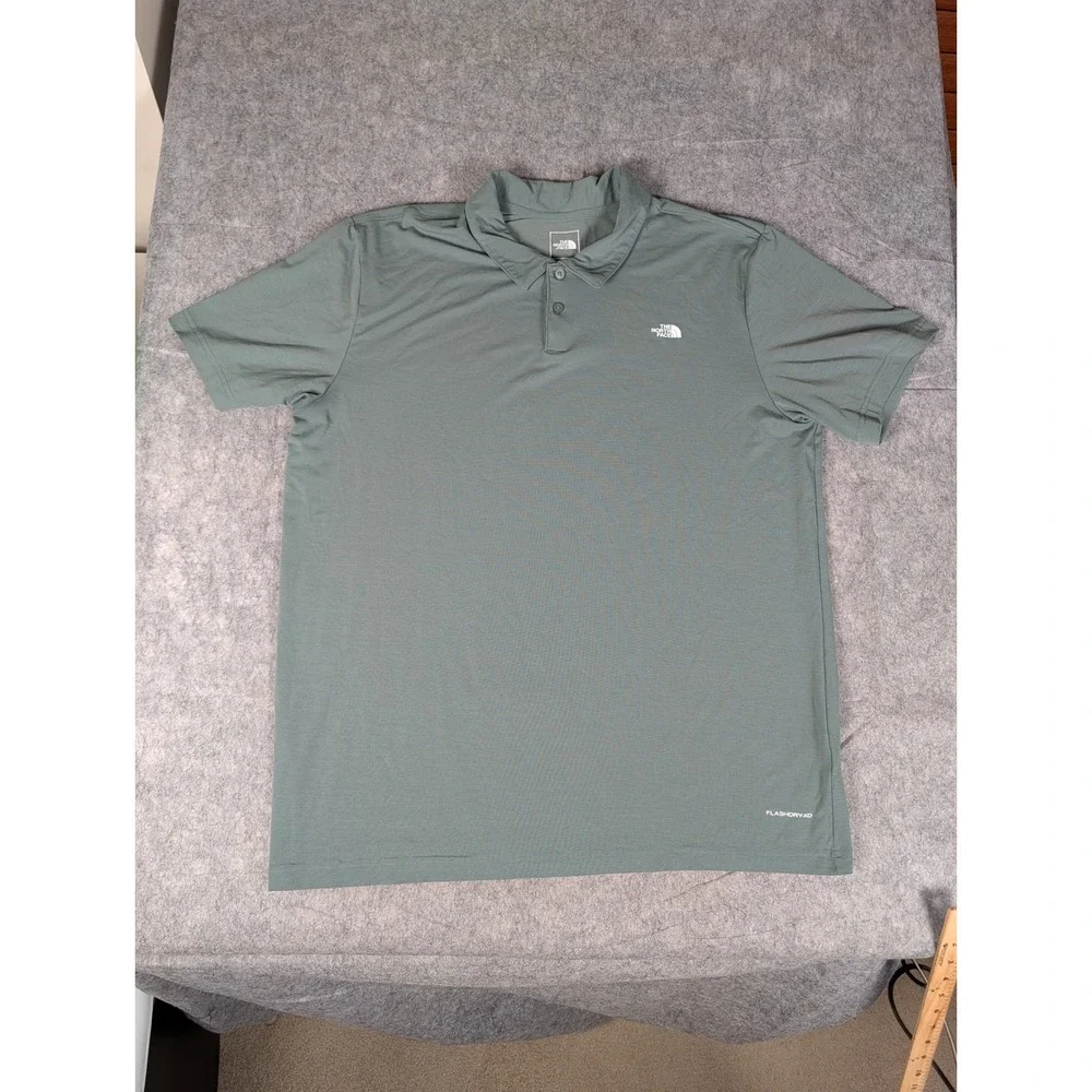 The North Face Mens FlashDry-XD Polo Shirt Sage Green Short Sleeve XL
